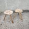 Wooden Milking Tripodal Stools with Splayed Legs, 1930s, Set of 2 4