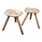 Wooden Milking Tripodal Stools with Splayed Legs, 1930s, Set of 2, Image 1