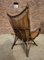 Bamboo and Leather Sculptural Fan Back Lounge Chair, 1960s 11