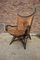 Bamboo and Leather Sculptural Fan Back Lounge Chair, 1960s 2
