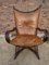 Bamboo and Leather Sculptural Fan Back Lounge Chair, 1960s 5