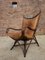 Bamboo and Leather Sculptural Fan Back Lounge Chair, 1960s, Image 3