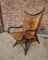 Bamboo and Leather Sculptural Fan Back Lounge Chair, 1960s, Image 1