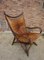 Bamboo and Leather Sculptural Fan Back Lounge Chair, 1960s 8