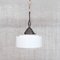 Opaline Glass and Brass Stepped Pendant Light, 1950s 2
