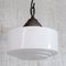 Opaline Glass and Brass Stepped Pendant Light, 1950s 1
