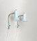 Brass & Light Blue Wall Lights, 1950s, Set of 2 3