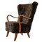 Wingback Chair in Sheepskin by Alfred Christensen, 1940s 1