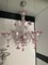 Transparent and Pink Murano Style Glass Chandelier with Flowers and Leaves from Simoeng 2