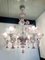 Transparent and Pink Murano Style Glass Chandelier with Flowers and Leaves from Simoeng 13