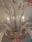 Transparent and Pink Murano Style Glass Chandelier with Flowers and Leaves from Simoeng 6