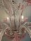 Transparent and Pink Murano Style Glass Chandelier with Flowers and Leaves from Simoeng, Image 6