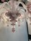 Transparent and Pink Murano Style Glass Chandelier with Flowers and Leaves from Simoeng 8