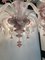 Transparent and Pink Murano Style Glass Chandelier with Flowers and Leaves from Simoeng, Image 8