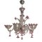 Lustre Style Murano Transparent et Rose avec Fleurs et Feuilles de Simoeng 1