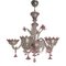 Transparent and Pink Murano Style Glass Chandelier with Flowers and Leaves from Simoeng, Image 1