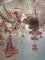 Transparent and Pink Murano Style Glass Chandelier with Flowers and Leaves from Simoeng, Image 10