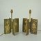 Modernist Sculptural Extruded Cross Bronze Table Lamps, 1970s, Set of 2 3