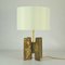 Modernist Sculptural Extruded Cross Bronze Table Lamps, 1970s, Set of 2 2