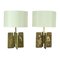 Modernist Sculptural Extruded Cross Bronze Table Lamps, 1970s, Set of 2 1