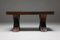Mesa de comedor rústica brutalista de madera oscura con patas en forma de X, años 40, Imagen 4