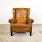 Vintage Sheep Leather Wingback Armchair, Luitert 8