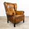 Vintage Sheep Leather Wingback Armchair, Luitert 1