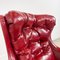 Vintage Tufted Red Sky Leather Lounge Egg Chair, 1970s 7