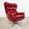 Vintage Tufted Red Sky Leather Lounge Egg Chair, 1970s, Image 5