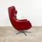 Vintage Tufted Red Sky Leather Lounge Egg Chair, 1970s, Image 2