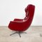 Vintage Tufted Red Sky Leather Lounge Egg Chair, 1970s 4