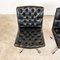 Vintage Buttoned Black Leather Swivel Chairs, 1960s, Set of 2 9