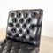 Vintage Buttoned Black Leather Swivel Chairs, 1960s, Set of 2, Image 10