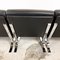 Vintage Black Leather and Chrome Armchairs, Set of 5 20