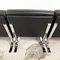 Vintage Black Leather and Chrome Armchairs, Set of 5, Image 20
