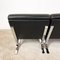 Vintage Black Leather and Chrome Armchairs, Set of 5 15