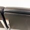 Vintage Black Leather and Chrome Armchairs, Set of 5, Image 17