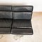 Vintage Black Leather and Chrome Armchairs, Set of 5, Image 8