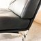 Vintage Black Leather and Chrome Armchairs, Set of 5, Image 10