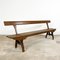 English Antique Wooden Bench with Tiltable Back 1