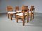 Brutalist Oak Dining Chairs, The Netherlands, 1970s, Set of 4 6
