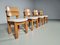 Brutalist Oak Dining Chairs, The Netherlands, 1970s, Set of 4 2