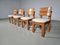 Brutalist Oak Dining Chairs, The Netherlands, 1970s, Set of 4 3