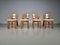 Brutalist Oak Dining Chairs, The Netherlands, 1970s, Set of 4 1
