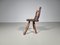 Rustikaler Wabi-Sabi Beistellstuhl aus dunklem Hartholz, 1920er 2