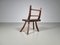 Rustic Wabi-Sabi Dark Hardwood Side Chair, 1920s 3