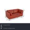 Orange Leather Carrée 2-Seater Sofa & Lounge Chair from Brühl, Set of 2 2