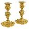 Small Louis XV candlesticks in gilded bronze, 18th century, Set of 2 1