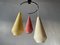 Triple Rotaflex Shade Pendant Lamp, Germany, 1960s 3