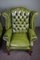 Green Chesterfield Wingchairs, Set of 2, Image 5